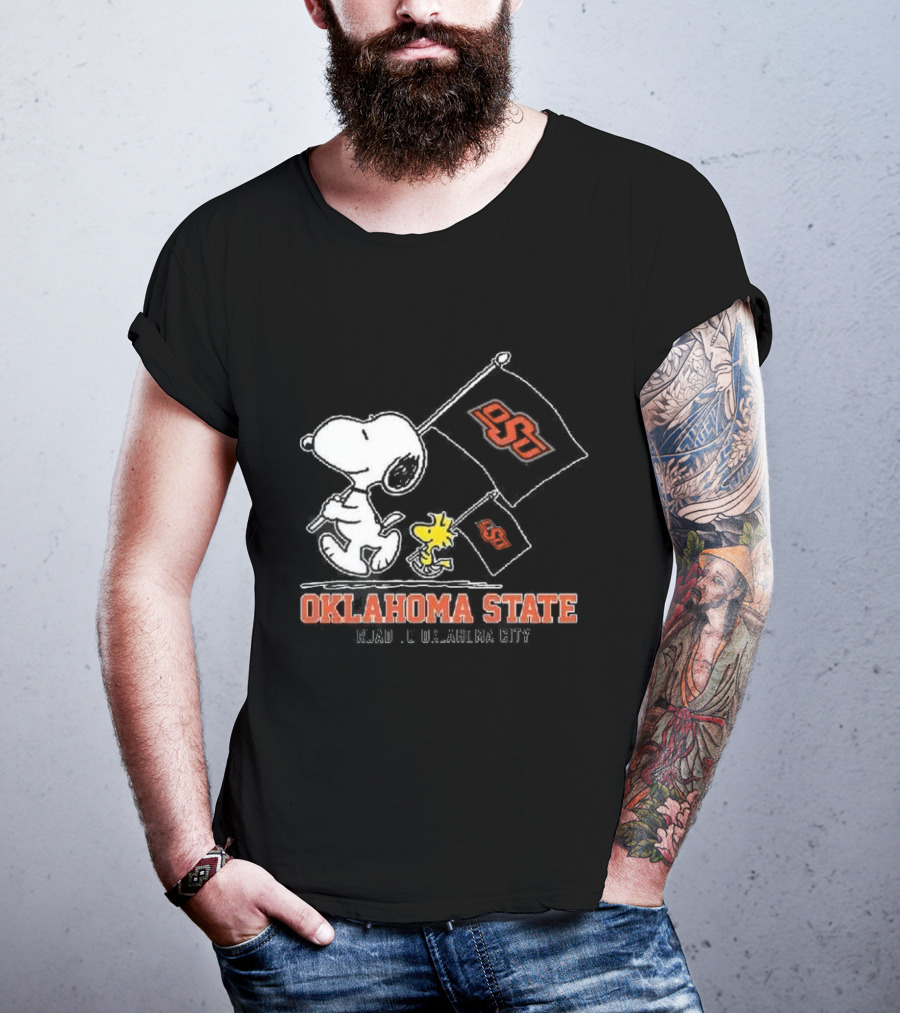 Snoopy Woodstock Oklahoma State OSU Road To Oklahoma City T-Shirt