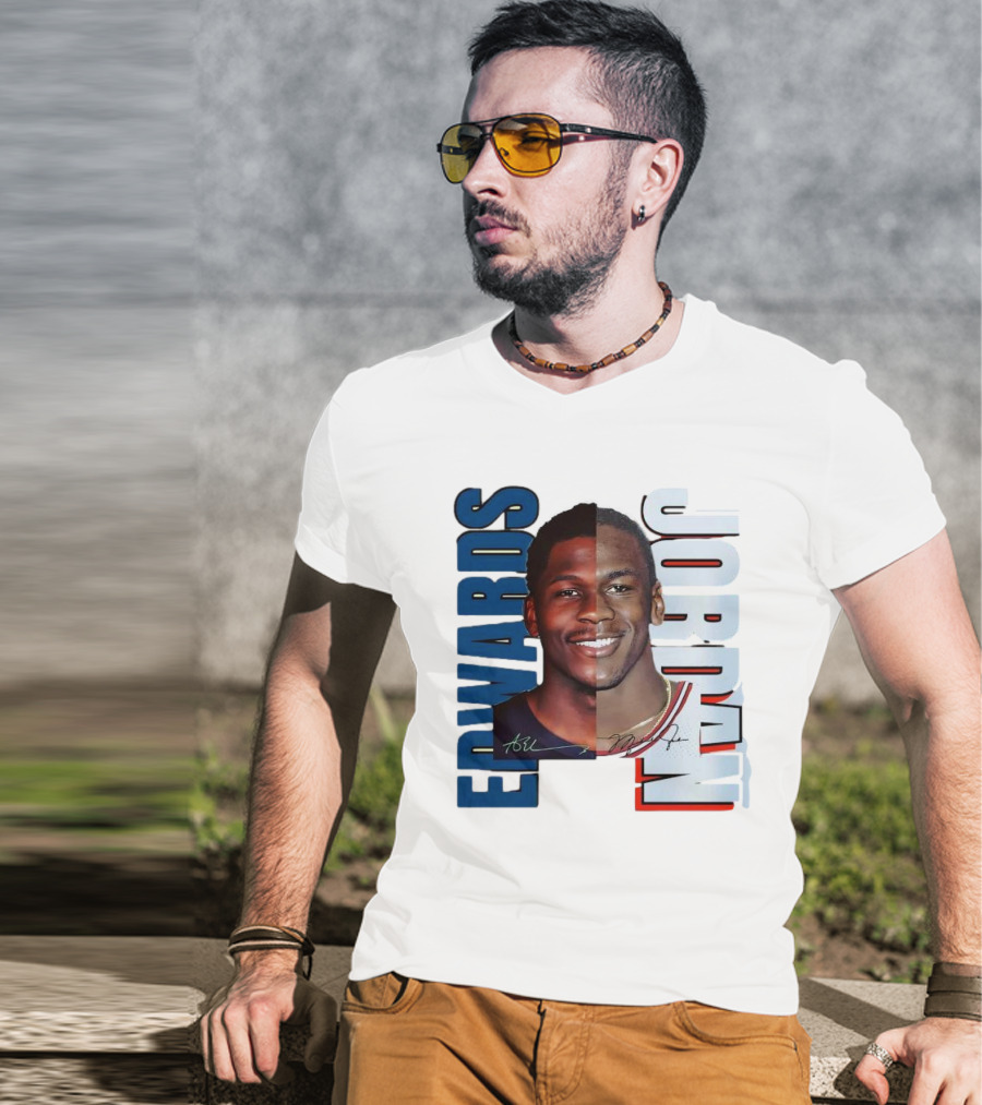 Edwards Jordan Basketball Signatures Split Face T-Shirt