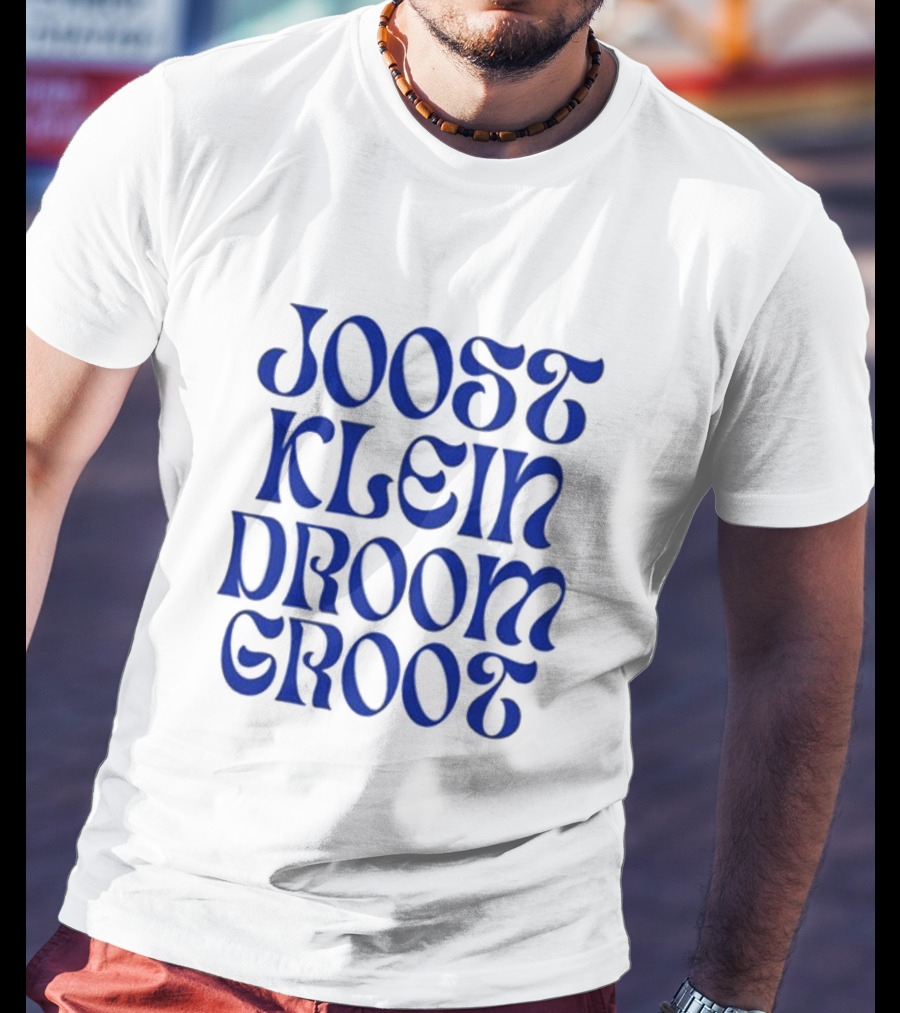 Joost Klein Droom Groot Retro Bold Blue Typography T-Shirt