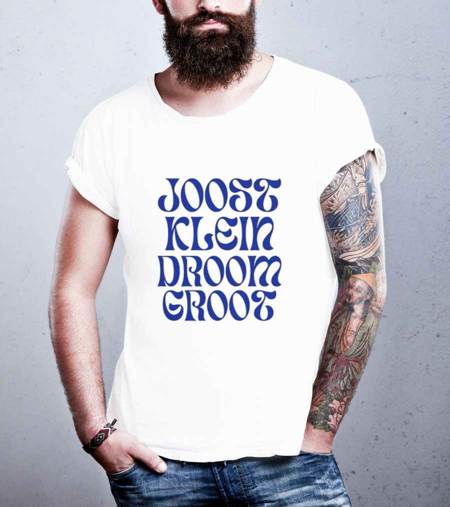 Joost Klein Droom Groot Retro Bold Blue Typography T-Shirt