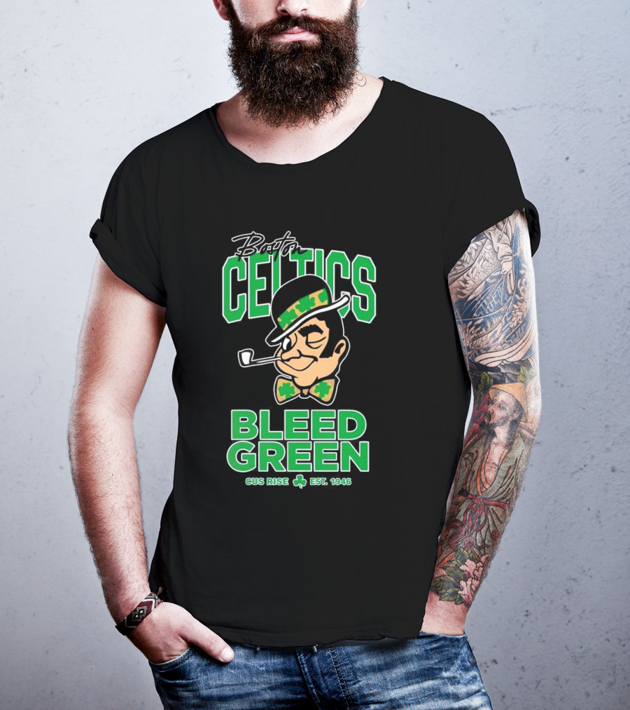 Boston Celtics Gus Rise Bleed Green Basketball Est 1946 T-Shirt