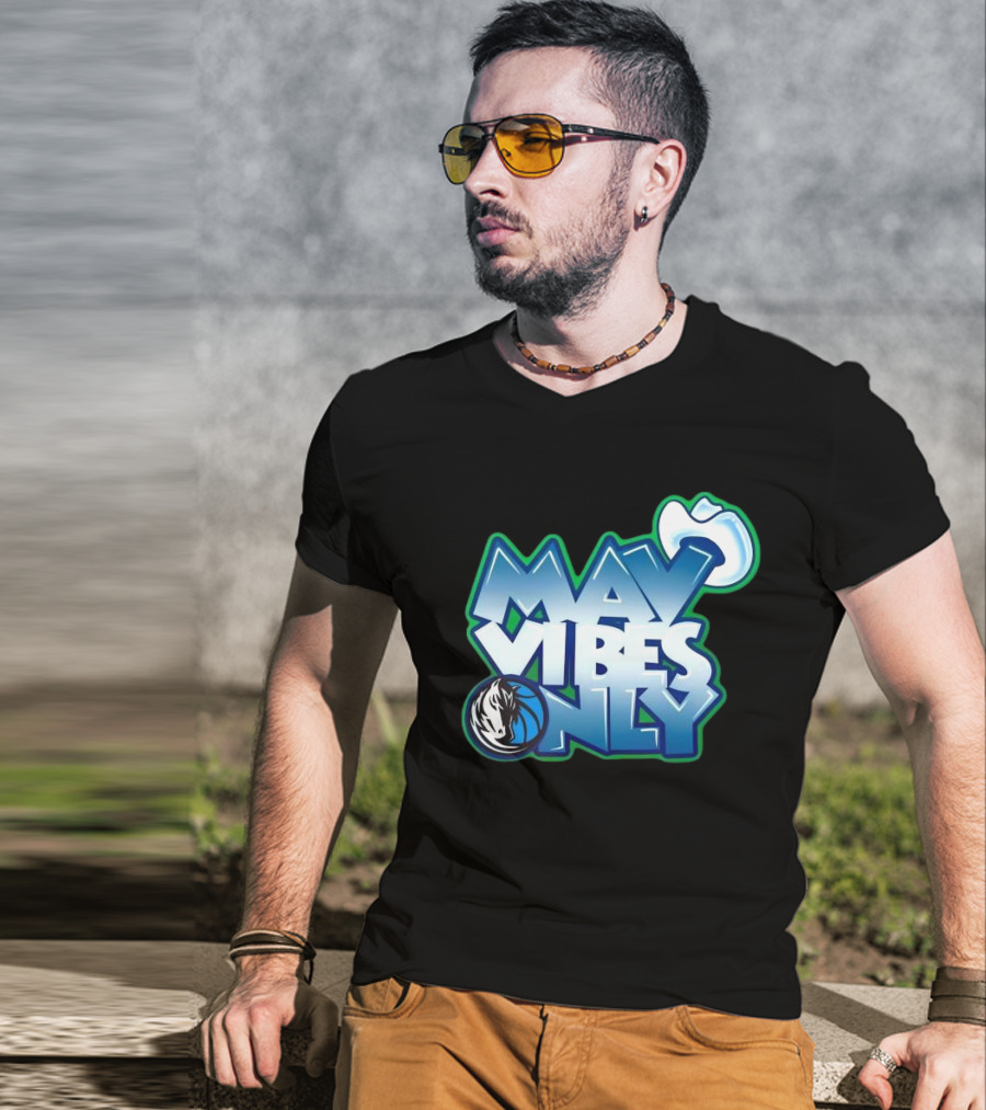 Mav Vibes Only Dallas Mavericks Basketball Logo Cowboy Hat T-Shirt