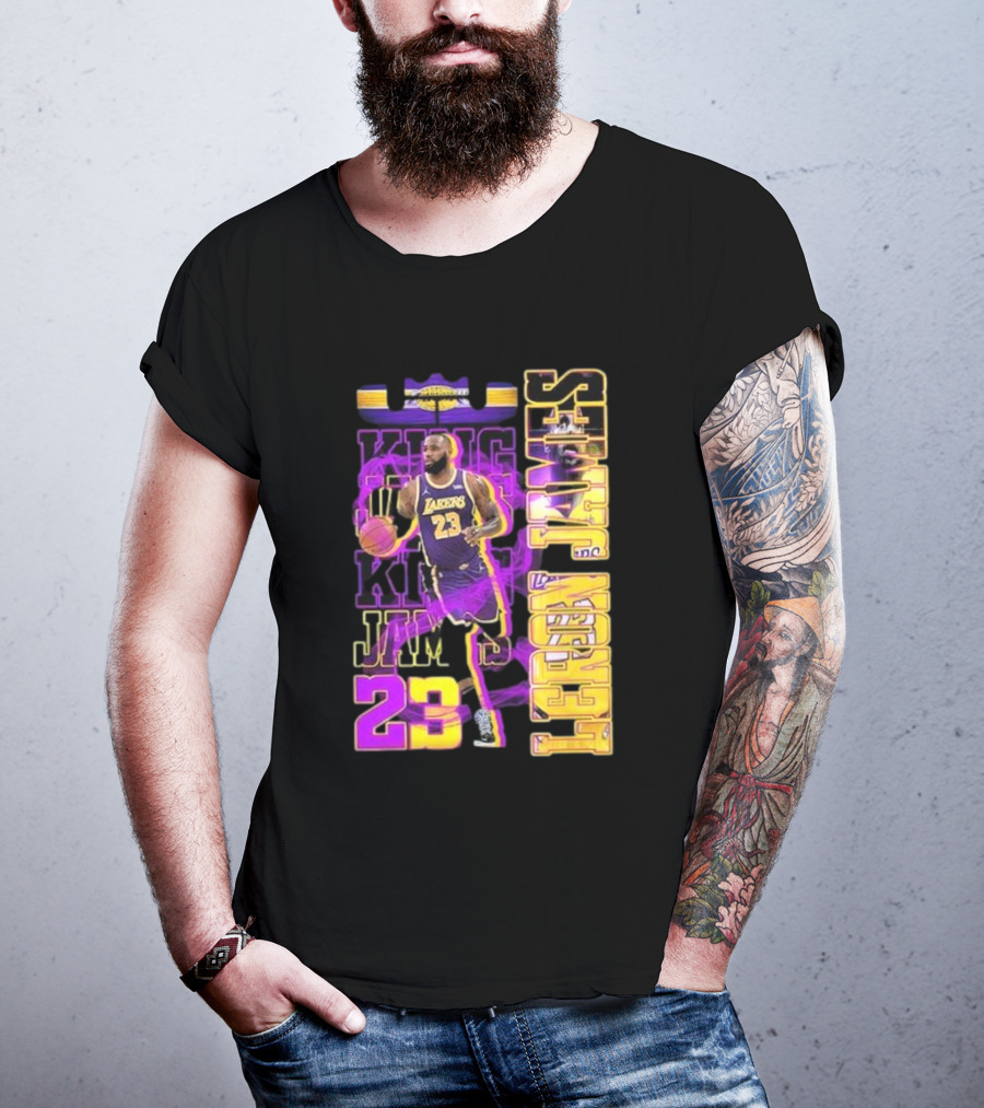 King LeBron James No. 23 Los Angeles Lakers True King Fan T-Shirt