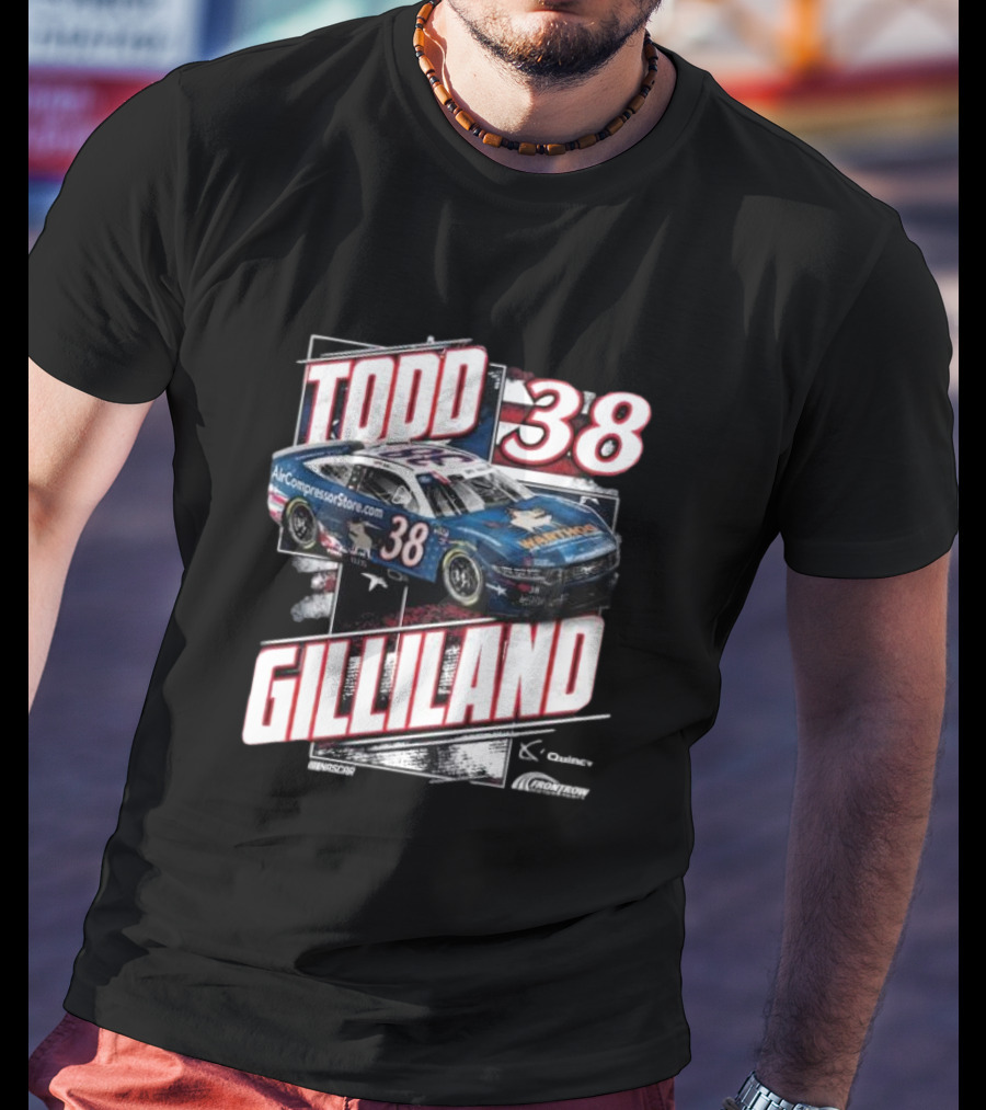 Todd Gilliland 38 Quincy Compressors Checkered Flag Sports Patriotic NASCAR Car T-Shirt