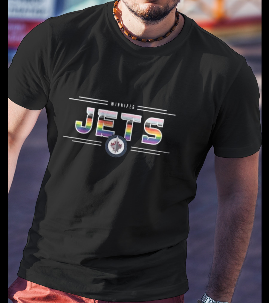 Winnipeg Jets Rainbow Logo Richmond Pride T-Shirt