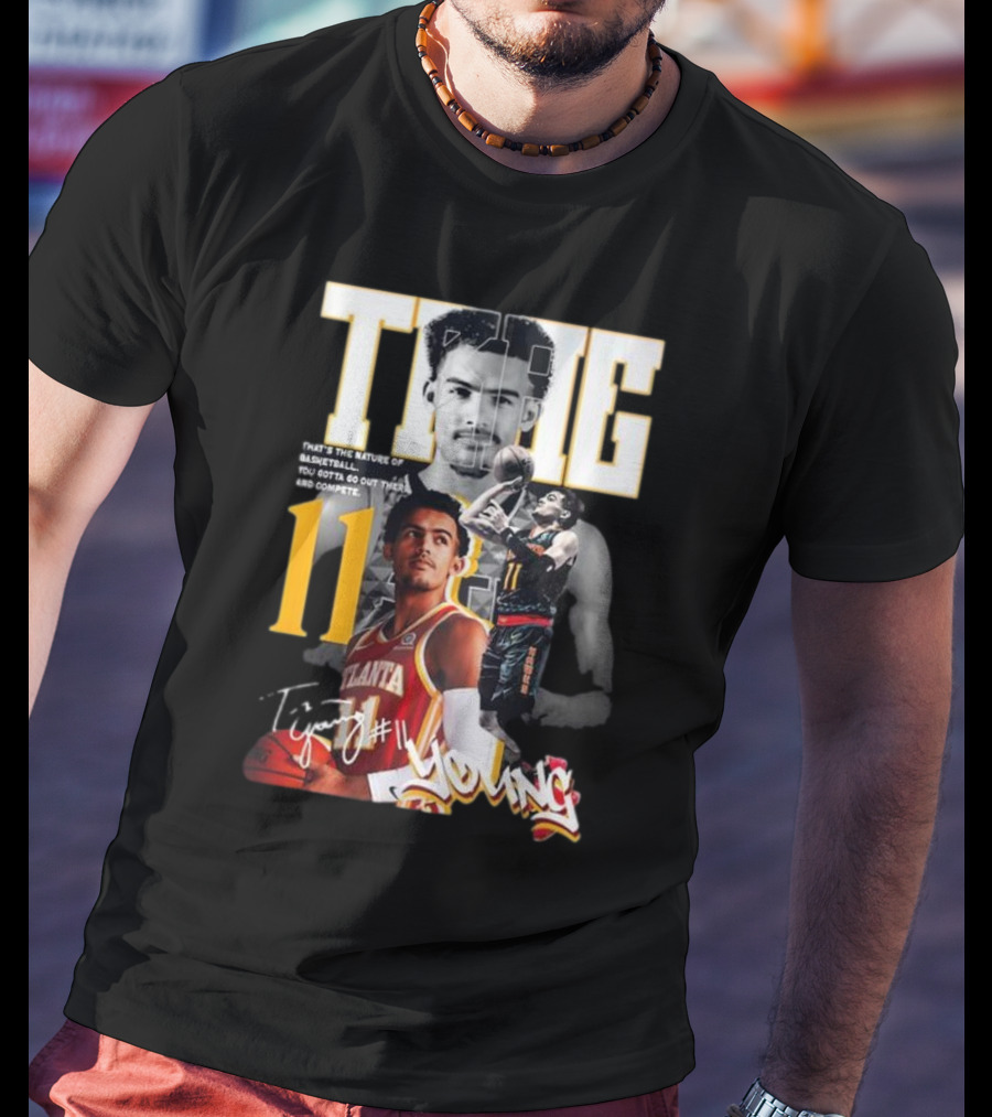 Trae Young Atlanta Hawks Basketball Star True Signature T-Shirt