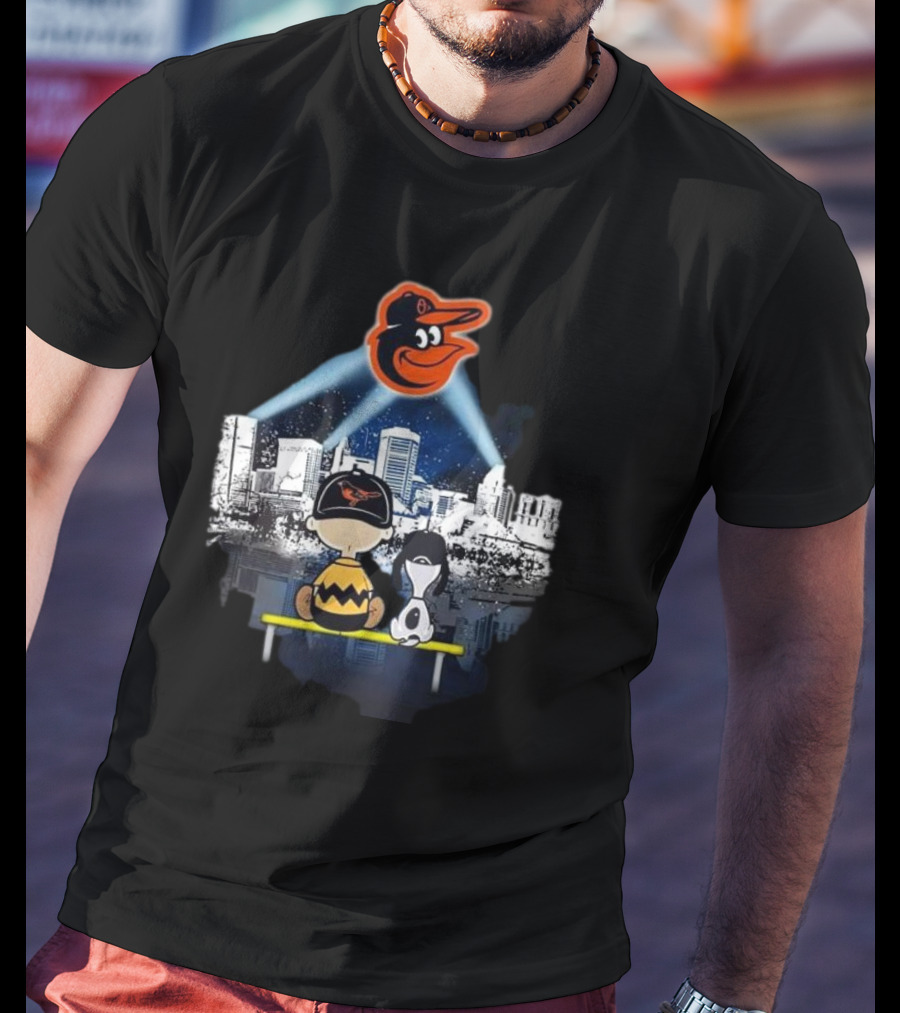 Charlie Brown And Snoopy Baltimore City Orioles T-Shirt