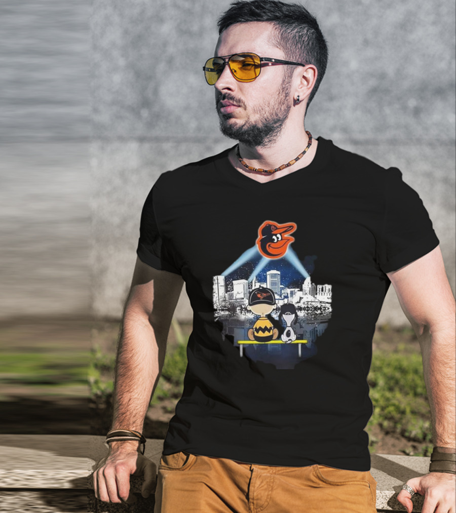 Charlie Brown And Snoopy Baltimore City Orioles T-Shirt