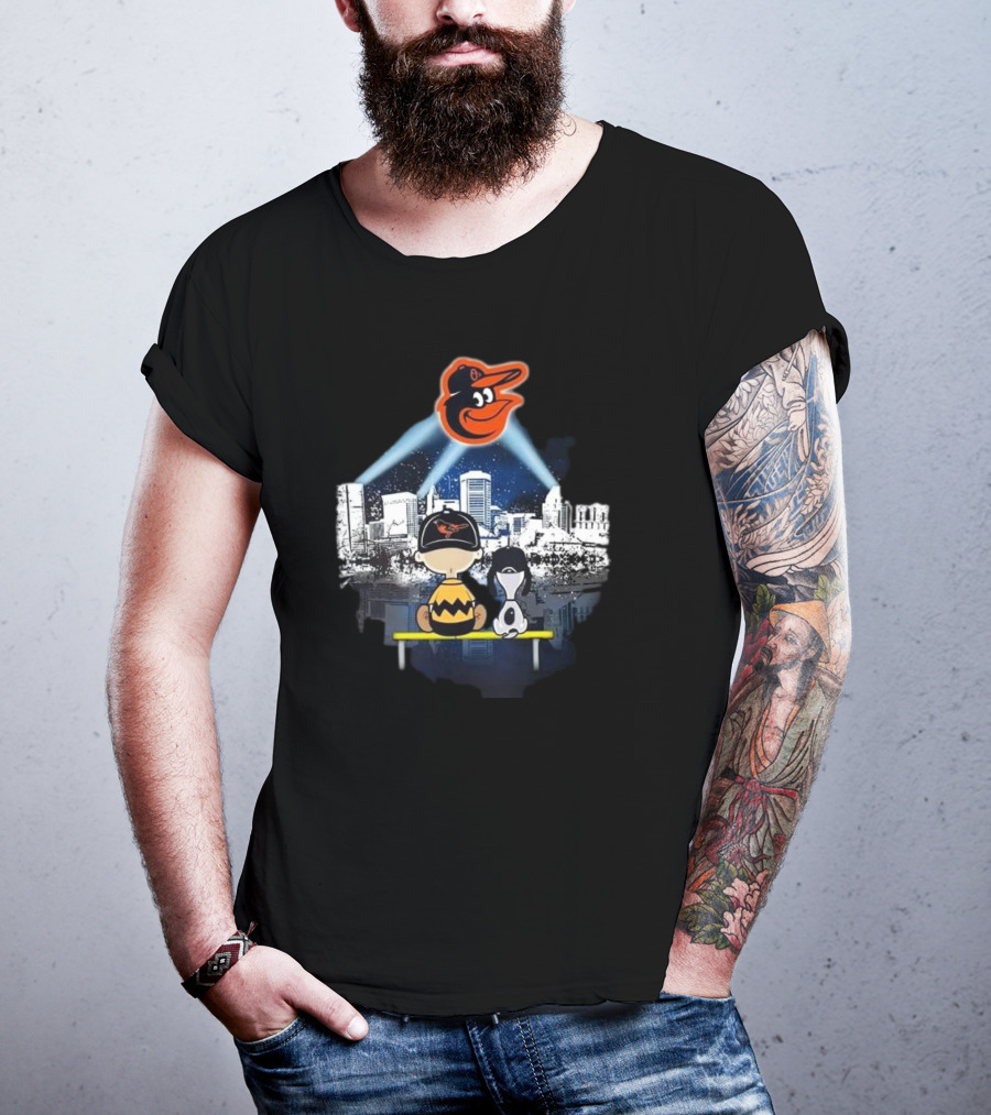 Charlie Brown And Snoopy Baltimore City Orioles T-Shirt