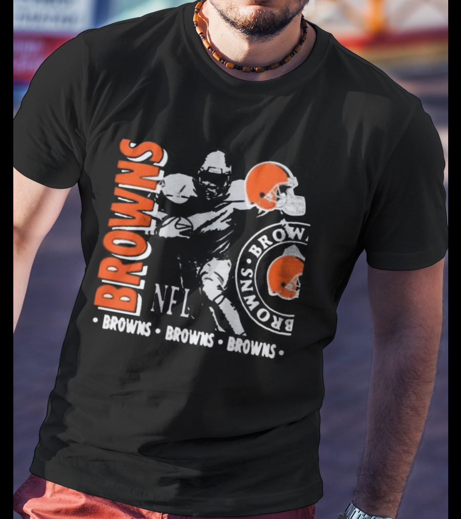 Cleveland Browns NFL Helmet And Player Browns Browns Browns T-Shirt