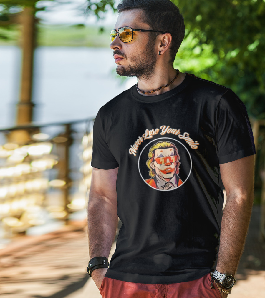 Never Lose Your Smile Retro Sunglasses Character T-Shirt