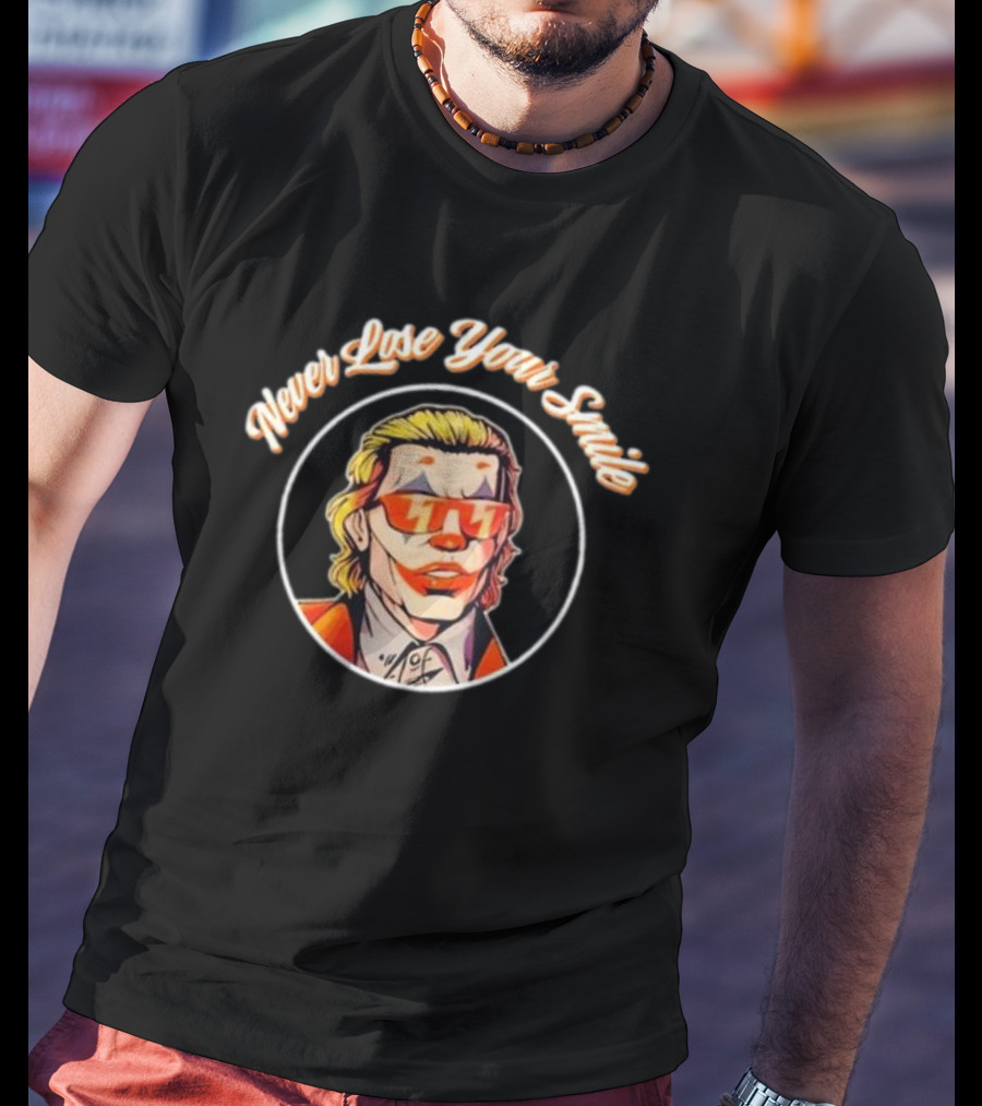 Never Lose Your Smile Retro Sunglasses Character T-Shirt
