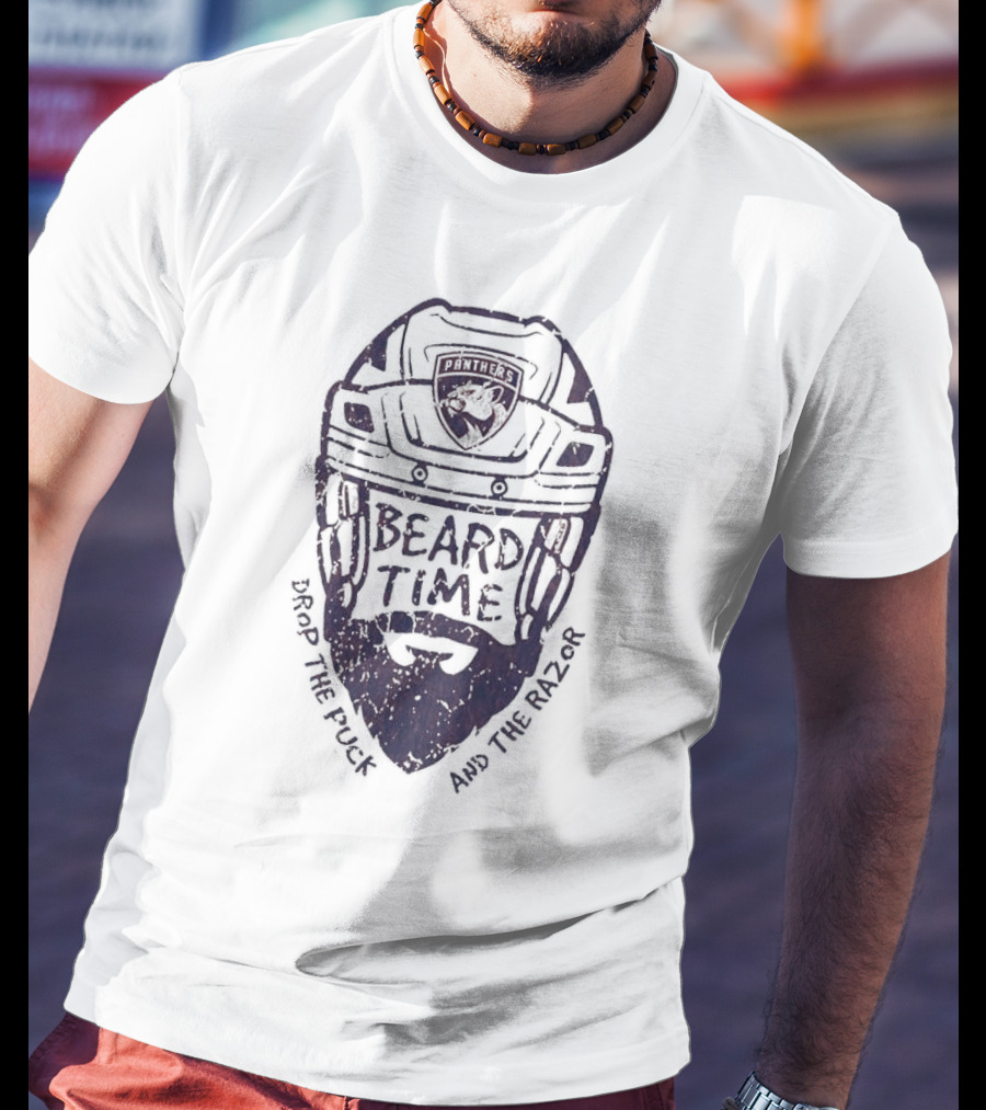 Beard Time Florida Panthers Drop The Puck And The Razor T-Shirt