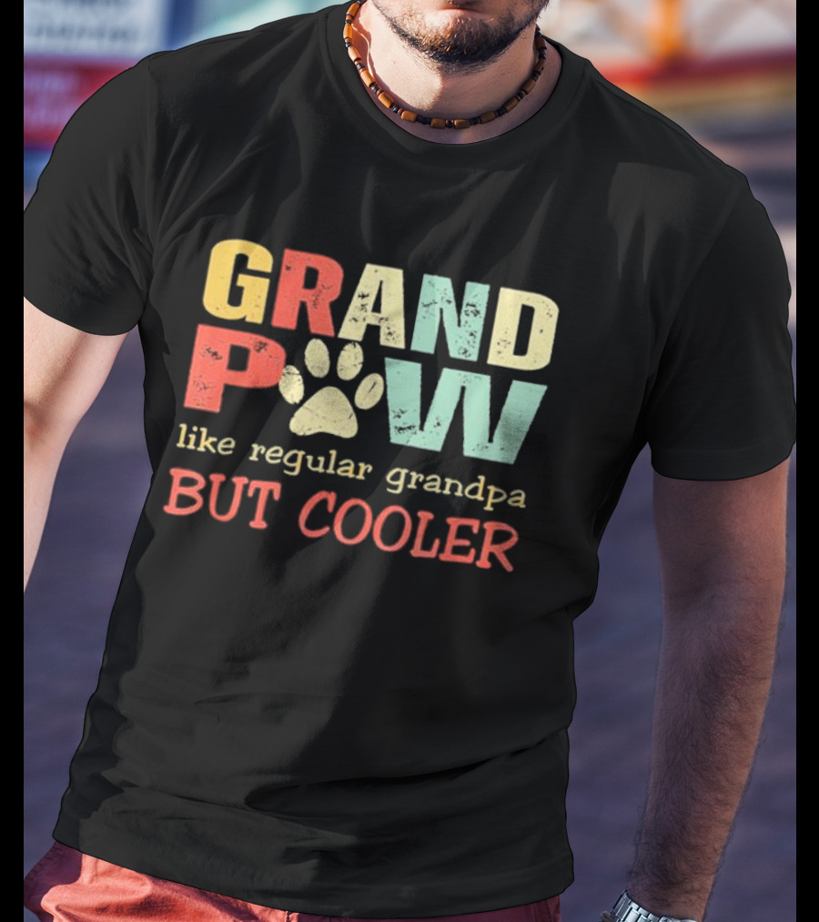 Grandpaw Like Regular Grandpa But Cooler Paw Print Father's Day T-Shirt