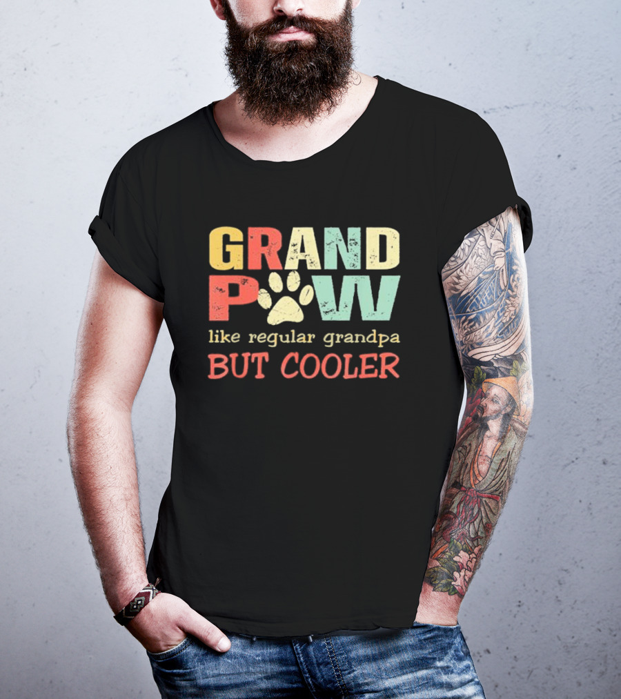 Grandpaw Like Regular Grandpa But Cooler Paw Print Father's Day T-Shirt