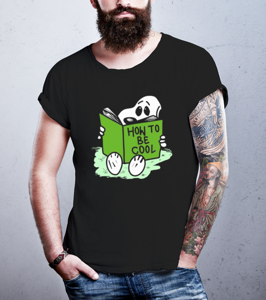 Snoopy Reading How To Be Cool Book Peanuts Comic Strip T-Shirt