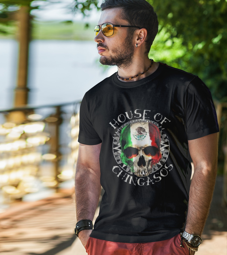 House Of Chingasos Calacas Cultura Mexican Skull Old School T-Shirt