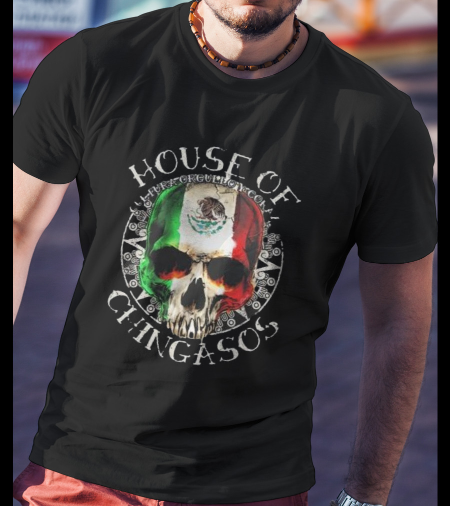 House Of Chingasos Calacas Cultura Mexican Skull Old School T-Shirt