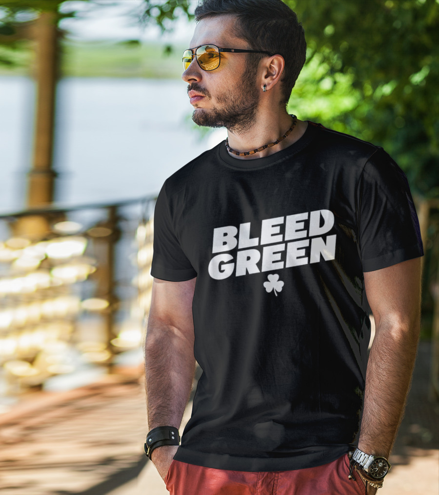 Bleed Green Celtics Boston Basketball NBA T-Shirt