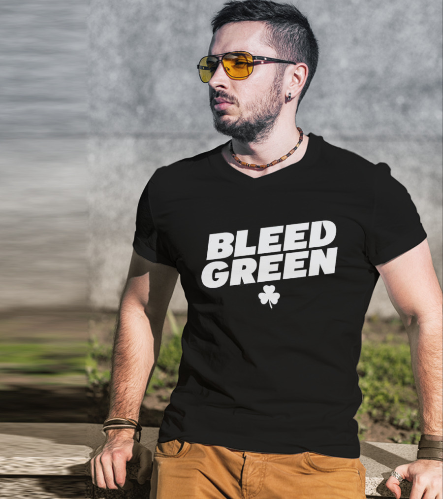 Bleed Green Celtics Boston Basketball NBA T-Shirt