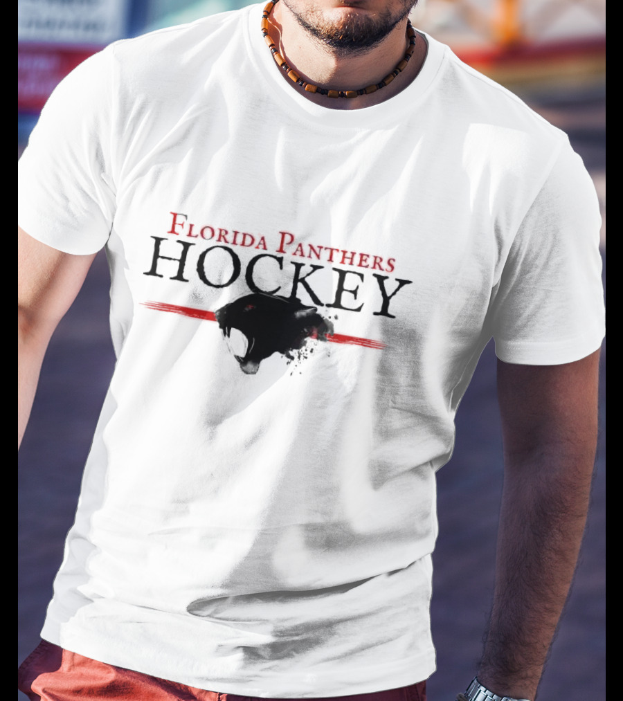 Florida Panthers Vintage Hockey Black Red Panther T-Shirt