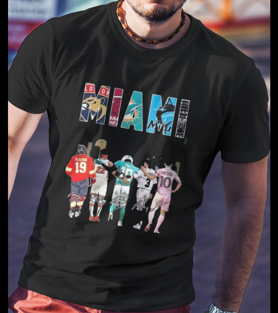 Miami Florida Panthers Heat Dolphins Marlins City Soccer Tee Players T-Shirt