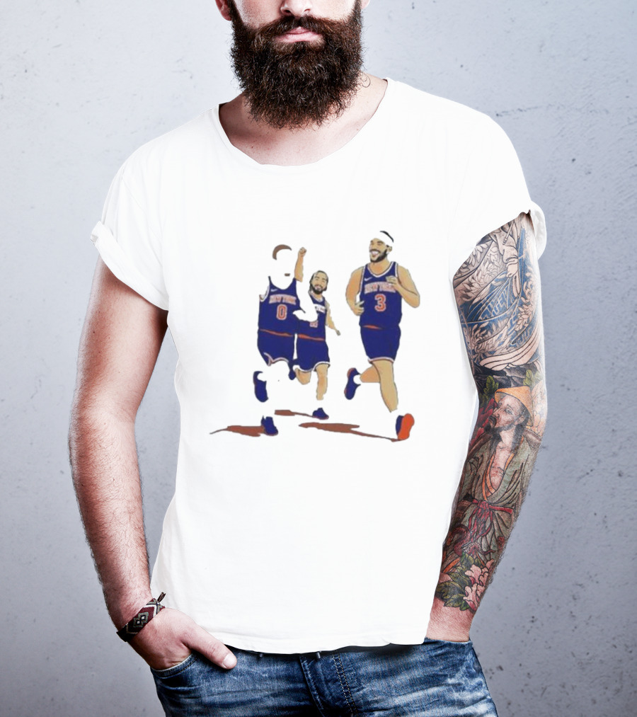 New York Knicks Donte DiVincenzo Jalen Brunson Josh Hart Villanova Basketball Team Players T-Shirt