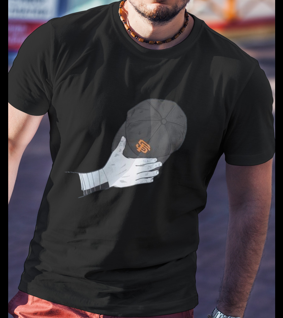 San Francisco Giants Logo Baseballism MLB Hand Holding Cap T-Shirt
