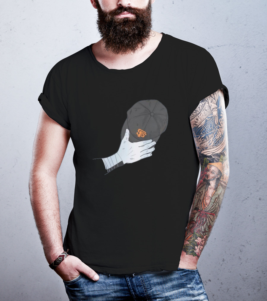 San Francisco Giants Logo Baseballism MLB Hand Holding Cap T-Shirt