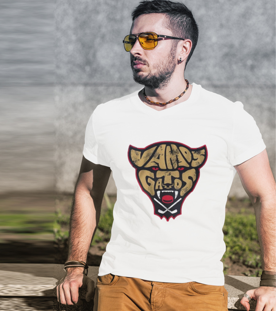 Florida Panthers Vamos Gatos Logo Cat Hockey T-Shirt