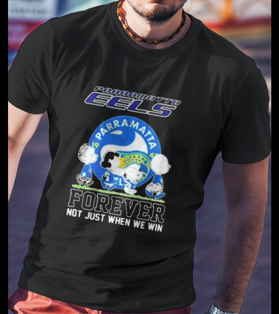 Parramatta Eels Peanuts Characters Walking Forever Not Just When We Win T-Shirt