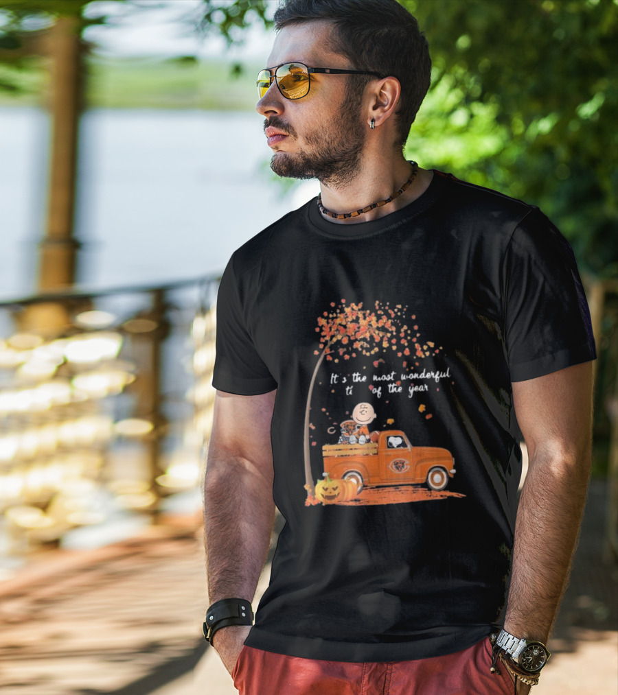Charlie Brown Snoopy Chicago Bears Wonderful Time Of The Year T-Shirt