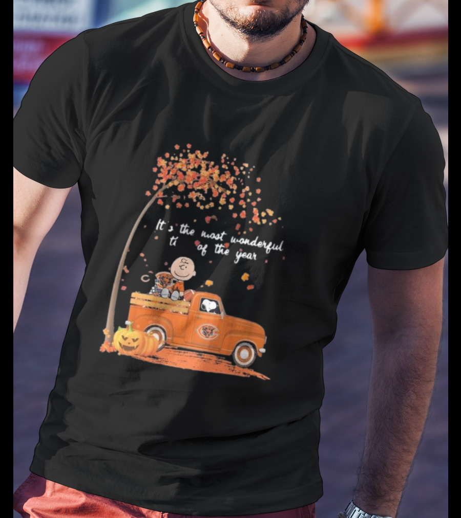 Charlie Brown Snoopy Chicago Bears Wonderful Time Of The Year T-Shirt