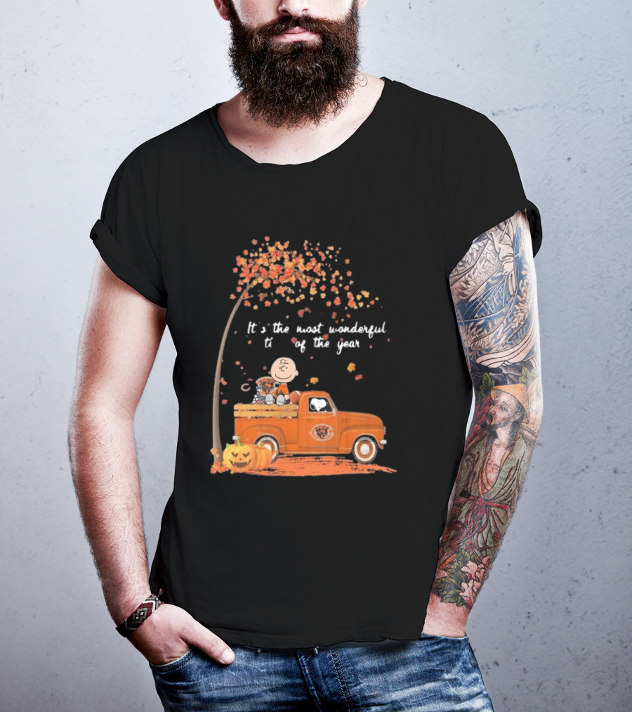 Charlie Brown Snoopy Chicago Bears Wonderful Time Of The Year T-Shirt