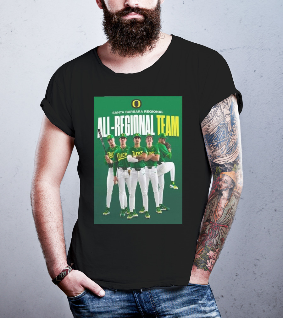 Santa Barbara Regional All-Regional Team Oregon Ducks Baseball T-Shirt