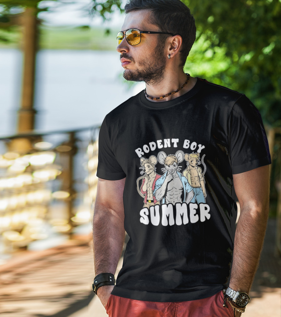Rodent Boy Summer Anthro Trio With Sunglasses And Open T-Shirt