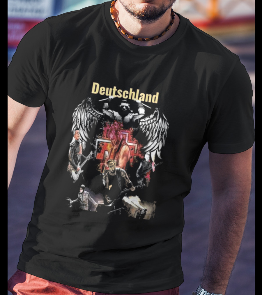 Rammstein Band Deutschland Iconic Imagery With Wings And Musicians T-Shirt