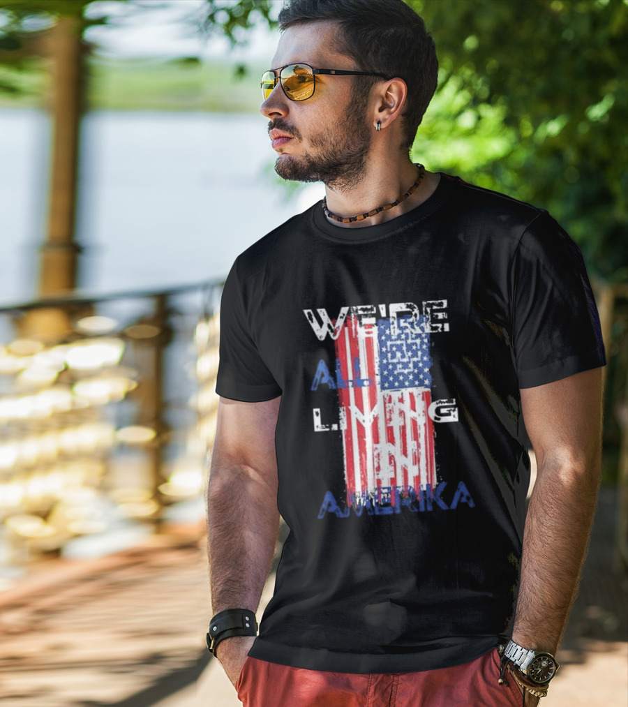 Rammstein Band We’re All Living In Amerika American Flag T-Shirt