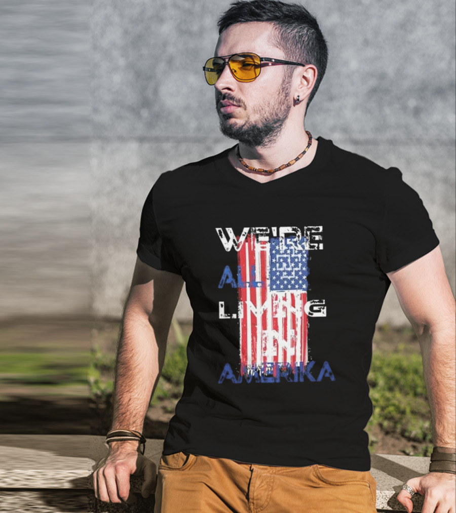 Rammstein Band We’re All Living In Amerika American Flag T-Shirt