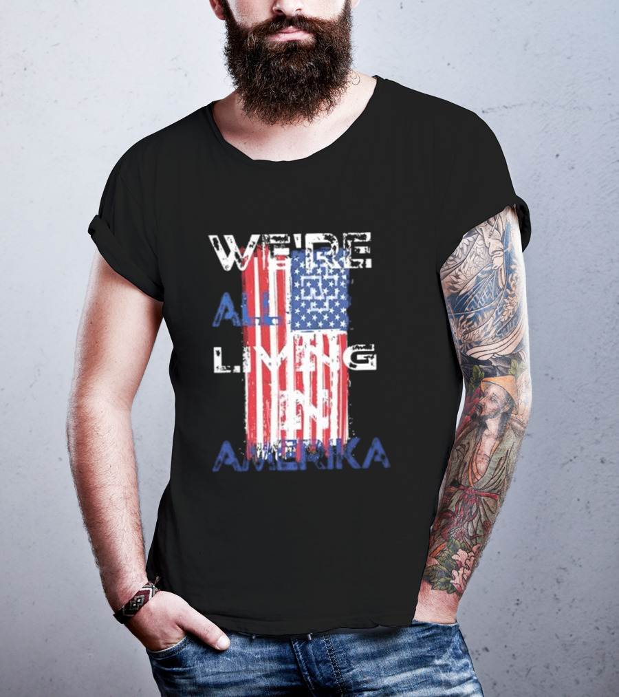 Rammstein Band We’re All Living In Amerika American Flag T-Shirt