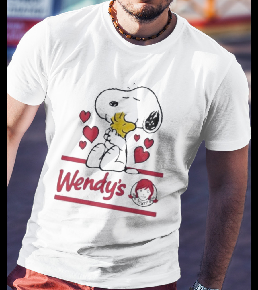 Snoopy Woodstock Hearts Wendy's T-Shirt