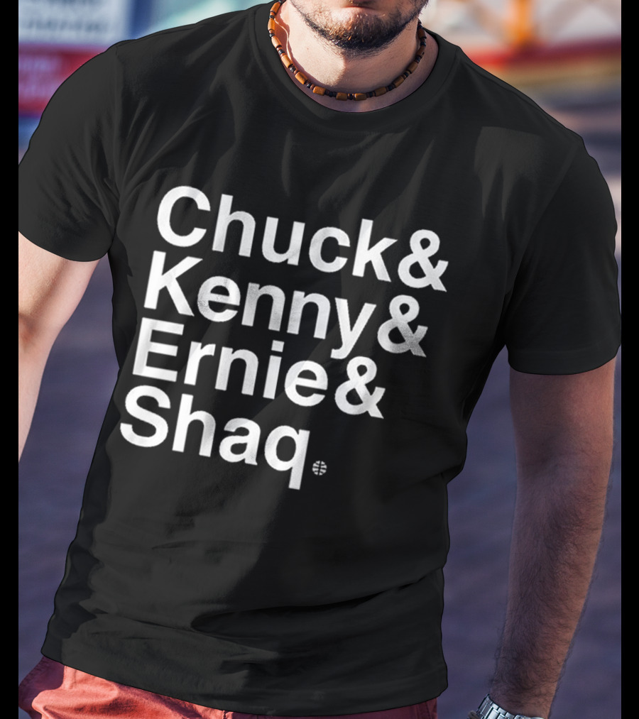 Chuck Kenny Ernie Shaq NBA Basketball Crew Members T-Shirt