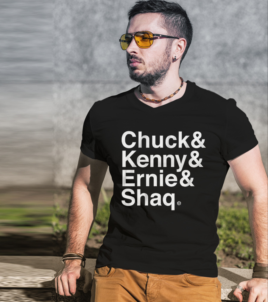 Chuck Kenny Ernie Shaq NBA Basketball Crew Members T-Shirt