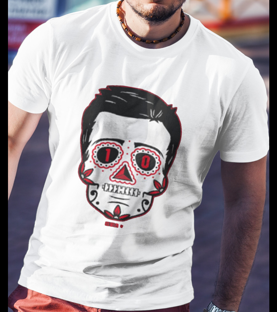 Drake Maye Sugar Skull Football Themed T-Shirt