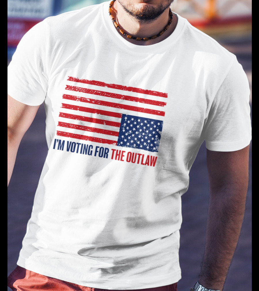 I’m Voting For The Outlaw Distressed American Flag T-Shirt