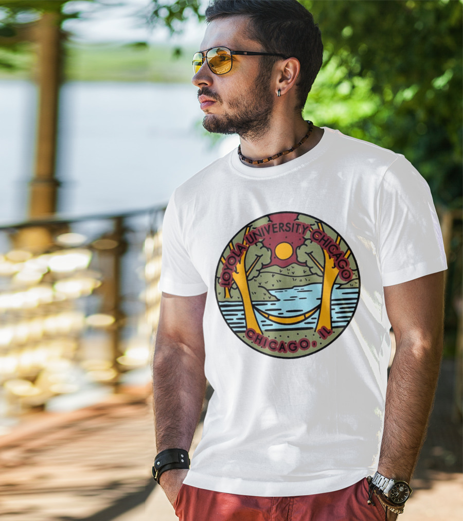 Loyola University Chicago IL Scenic Landscape Ramblers Comfort Colors T-Shirt