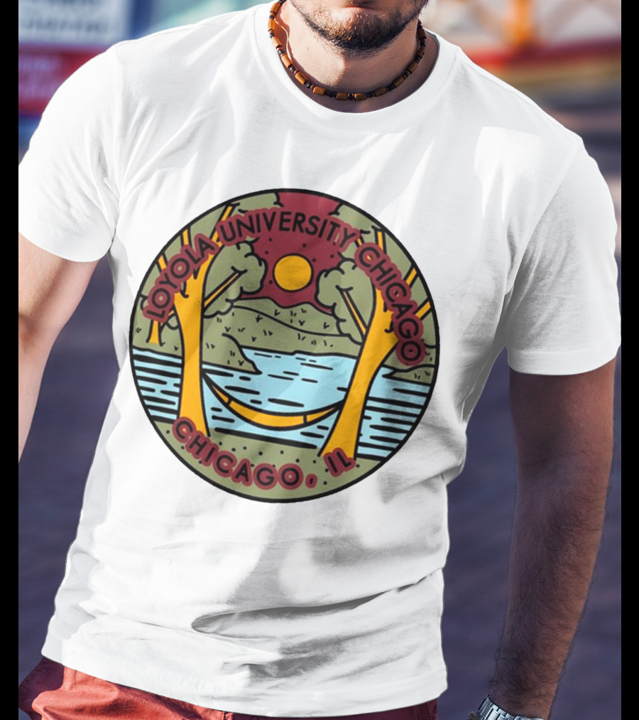 Loyola University Chicago IL Scenic Landscape Ramblers Comfort Colors T-Shirt