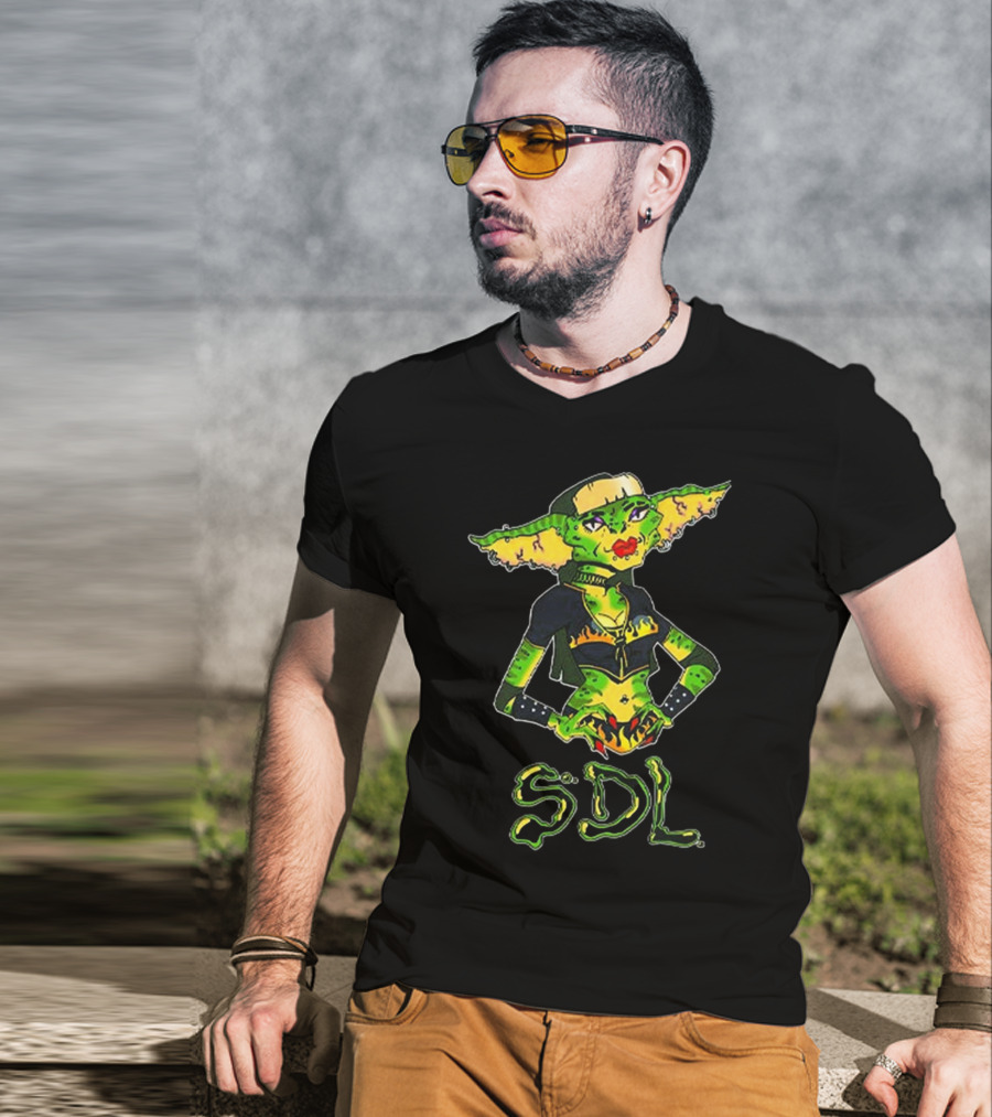 Steph De Lander SDL Gremlin Character In Punk T-Shirt