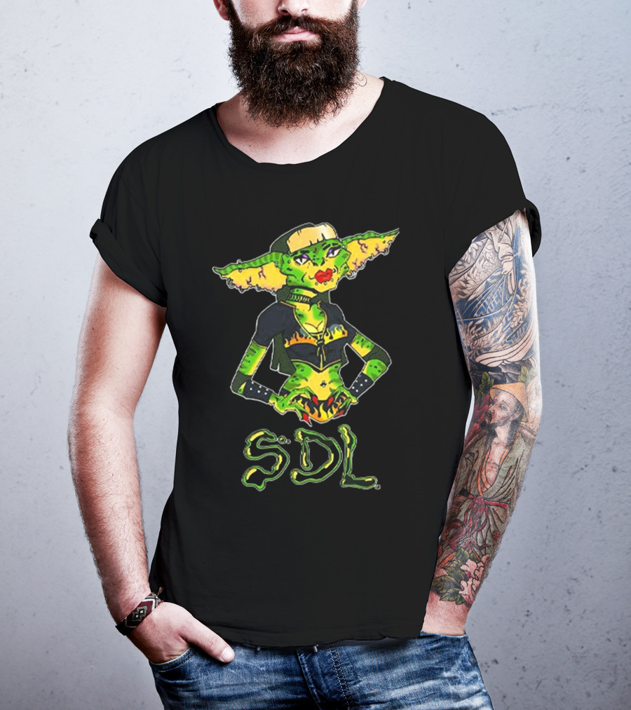 Steph De Lander SDL Gremlin Character In Punk T-Shirt