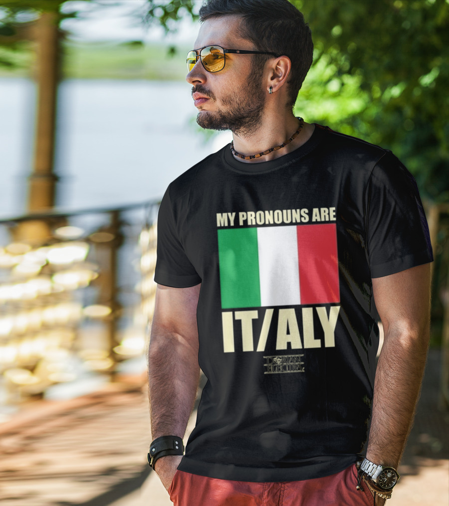 Dorian Electra My Pronouns Are Italy IT/ALY Italian Flag T-Shirt
